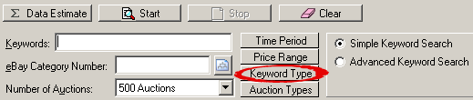 This is the Keyword Type button on the HammerTap research panel