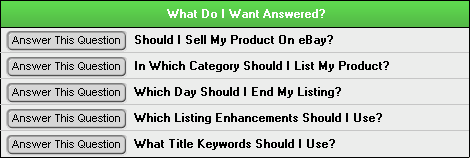 Common questions to help determine what to
sell on eBay