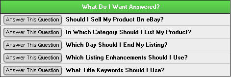 Common questions to help determine what to
sell on eBay